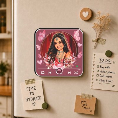 Gift for Bride Personalized Musical Fridge Magnet Custom with Photo & Song Indian Bride Wedding Gift for Sister & Bestie Bridal Shower Gift